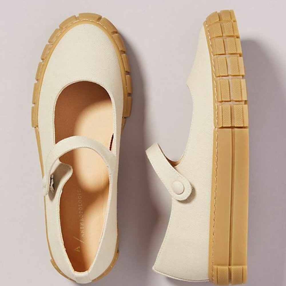 Anthropologie Kiki Platform Mary Jane Flats